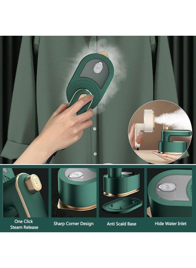 جهاز بخار وكي الملابس المحمول والقابل للطي - تسخين سريع خلال 30 ثانية، قلب قوي بقدرة 40 واط، لوحة كبيرة لإزالة التجاعيد بسرعة، تسخين ثلاثي الأبعاد، مكواة خفيفة للسفر للمنزل والسفر والمكتب - Image 4